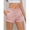 imageSOLY HUX Womens Sweat Shorts Casual Summer Elastic High Waist Running Lounge Shorts with PocketsPure Pink