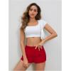 imageSOLY HUX Womens Sweat Shorts Casual Summer Elastic High Waist Running Lounge Shorts with PocketsPure Red