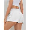 imageSOLY HUX Womens Sweat Shorts Casual Summer Elastic High Waist Running Lounge Shorts with PocketsPure White