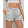 imageSOLY HUX Womens Sweat Shorts Casual Summer Elastic High Waist Running Lounge Shorts with PocketsSolid Grey