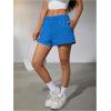 imageSOLY HUX Womens Sweat Shorts Casual Summer Elastic High Waist Running Lounge Shorts with PocketsTeal Blue