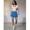 imageSOLY HUX Womens Sweat Shorts Casual Summer Elastic High Waist Running Lounge Shorts with PocketsTeal Blue