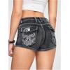 imageSOLY HUX Womens Y2k Denim Shorts Grunge Punk Low Waist Skinny Mini Jean Shorts StreetwearBlack Graphic