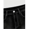 imageSOLY HUX Womens Y2k Denim Shorts Grunge Punk Low Waist Skinny Mini Jean Shorts StreetwearBlack Printed
