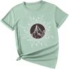imageSOLY HUX Graphic Tees for Girl Floral Print Short Sleeve Round Neck T Shirts TopsMint Green Graphic Print