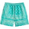 imageSOLY HUX Mens Elastic High Waisted Casual Summer ShortsMint Blue Paisley