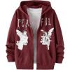 imageSOLY HUX Mens Graphic Zip Up Hoodies Streetwear Jacket Letter Print Long Sleeve Sweatshirt with PocketBurgundy Figure