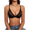 imageSOLY HUX Womens Sexy Lace Bras Underwire Everyday Bra Comfort Push Up BralettesPlain Black
