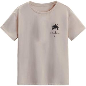 imageSOLY HUX Boys Graphic Tees Palm Tree Print Short Sleeve Crew Neck Summer Trendy TShirts Clothes for Teen BoysApricot Tree