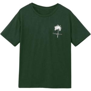 imageSOLY HUX Boys Graphic Tees Palm Tree Print Short Sleeve Crew Neck Summer Trendy TShirts Clothes for Teen BoysDark Green