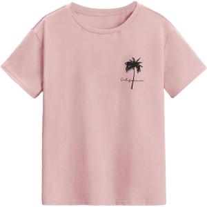 imageSOLY HUX Boys Graphic Tees Palm Tree Print Short Sleeve Crew Neck Summer Trendy TShirts Clothes for Teen BoysLight Pink