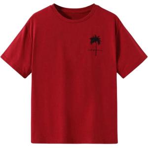 imageSOLY HUX Boys Graphic Tees Palm Tree Print Short Sleeve Crew Neck Summer Trendy TShirts Clothes for Teen BoysRed Tree