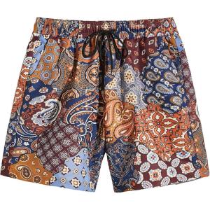 imageSOLY HUX Mens Elastic High Waisted Casual Summer ShortsPaisley Printed Multicoloured
