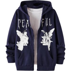 imageSOLY HUX Mens Graphic Zip Up Hoodies Streetwear Jacket Letter Print Long Sleeve Sweatshirt with PocketBlue Figure