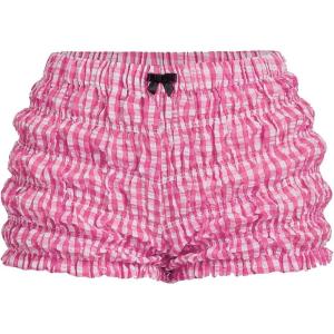 imageSOLY HUX Womens Ruffle Shorts Plaid Y2k Lace Bloomers Elastic Waist Frill Bottoms Gingham Micro BoyshortsHot Pink Plaid