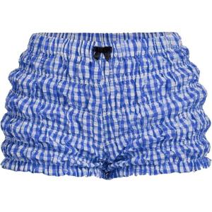imageSOLY HUX Womens Ruffle Shorts Plaid Y2k Lace Bloomers Elastic Waist Frill Bottoms Gingham Micro BoyshortsRoyal Blue Plaid