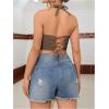 imageSOLY HUX Womens Crochet Halter Tops Summer Y2K Cute Crop Tops Sexy Knitted Sleeveless CamisoleDark Brown