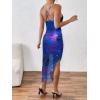 imageSOLY HUX Womens Tie Dye Cowl Neck Split Hem Bodycon Cami Dress Backless Long DressesBlue Purple Multi