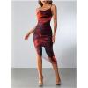 imageSOLY HUX Womens Tie Dye Cowl Neck Split Hem Bodycon Cami Dress Backless Long DressesMulticolor Red