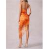 imageSOLY HUX Womens Tie Dye Cowl Neck Split Hem Bodycon Cami Dress Backless Long DressesOrange Floral