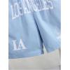 imageSOLY HUX Boys Letter Graphic Shorts Elastic Waist Summer Shorts with PocketsBlue Letter