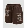 imageSOLY HUX Womens Drawstring Shorts Letter Graphic Casual Summer Track Shorts Coffee Brown Butterfly XLarge