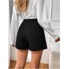 imageSOLY HUX Womens Elegant Pearl High Waisted Shorts Straight Leg Work Office Dress ShortsBlack