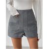 imageSOLY HUX Womens High Waisted Dress Shorts Straight Leg Work Office Shorts with PocketsPure Grey
