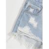 imageSOLY HUX Womens Ripped Raw Hem Jean Shorts High Waisted Straight Leg Denim Shorts StreetwearSolid Light Blue