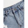 imageSOLY HUX Womens Ripped Raw Hem Jean Shorts High Waisted Straight Leg Denim Shorts StreetwearSolid Medium Blue