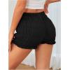 imageSOLY HUX Womens Ruffle Shorts Y2k Lace Lolita Bloomers Elastic Waist Frill Bottoms Micro BoyshortsPlain Black