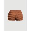imageSOLY HUX Womens Ruffle Shorts Y2k Lace Lolita Bloomers Elastic Waist Frill Bottoms Micro BoyshortsPlain Light Brown
