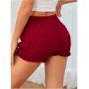 imageSOLY HUX Womens Ruffle Shorts Y2k Lace Lolita Bloomers Elastic Waist Frill Bottoms Micro BoyshortsPlain Red