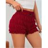 imageSOLY HUX Womens Ruffle Shorts Y2k Lace Lolita Bloomers Elastic Waist Frill Bottoms Micro BoyshortsPlain Red