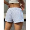 imageSOLY HUX Womens Striped Print Drawstring Waist Shorts Wide Leg Summer Beach Mini ShortsBlue Striped