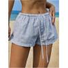 imageSOLY HUX Womens Striped Print Drawstring Waist Shorts Wide Leg Summer Beach Mini ShortsBlue Striped