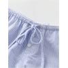 imageSOLY HUX Womens Striped Print Drawstring Waist Shorts Wide Leg Summer Beach Mini ShortsBlue Striped