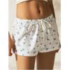 imageSOLY HUX Womens Striped Print Drawstring Waist Shorts Wide Leg Summer Beach Mini ShortsWhite Blue Floral