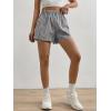 imageSOLY HUX Womens Y2K Striped Boxer Shorts Elastic High Waisted Straight Leg Workout Gym ShortsBlack Plaid