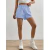 imageSOLY HUX Womens Y2K Striped Boxer Shorts Elastic High Waisted Straight Leg Workout Gym ShortsBlue Plaid