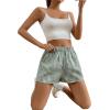 imageSOLY HUX Womens Y2K Striped Boxer Shorts Elastic High Waisted Straight Leg Workout Gym ShortsGreen Gingham