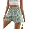 imageSOLY HUX Womens Y2K Striped Boxer Shorts Elastic High Waisted Straight Leg Workout Gym ShortsGreen Gingham