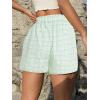 imageSOLY HUX Womens Y2K Striped Boxer Shorts Elastic High Waisted Straight Leg Workout Gym ShortsMint Green Plaid