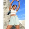 imageSOLY HUX Womens Y2K Striped Boxer Shorts Elastic High Waisted Straight Leg Workout Gym ShortsMint Green Plaid