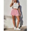 imageSOLY HUX Womens Y2K Striped Boxer Shorts Elastic High Waisted Straight Leg Workout Gym ShortsPink Plaid