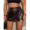 imageSOLY HUX Womens Y2k Sparkle Mini Shorts High Waisted Bodycon Skorts Party Festival OutfitsCoffee Brown