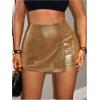 imageSOLY HUX Womens Y2k Sparkle Mini Shorts High Waisted Bodycon Skorts Party Festival OutfitsPure Gold