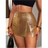 imageSOLY HUX Womens Y2k Sparkle Mini Shorts High Waisted Bodycon Skorts Party Festival OutfitsPure Gold