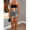 imageSOLY HUX Womens Y2k Sparkle Mini Shorts High Waisted Bodycon Skorts Party Festival OutfitsPure Grey