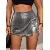 imageSOLY HUX Womens Y2k Sparkle Mini Shorts High Waisted Bodycon Skorts Party Festival OutfitsPure Grey